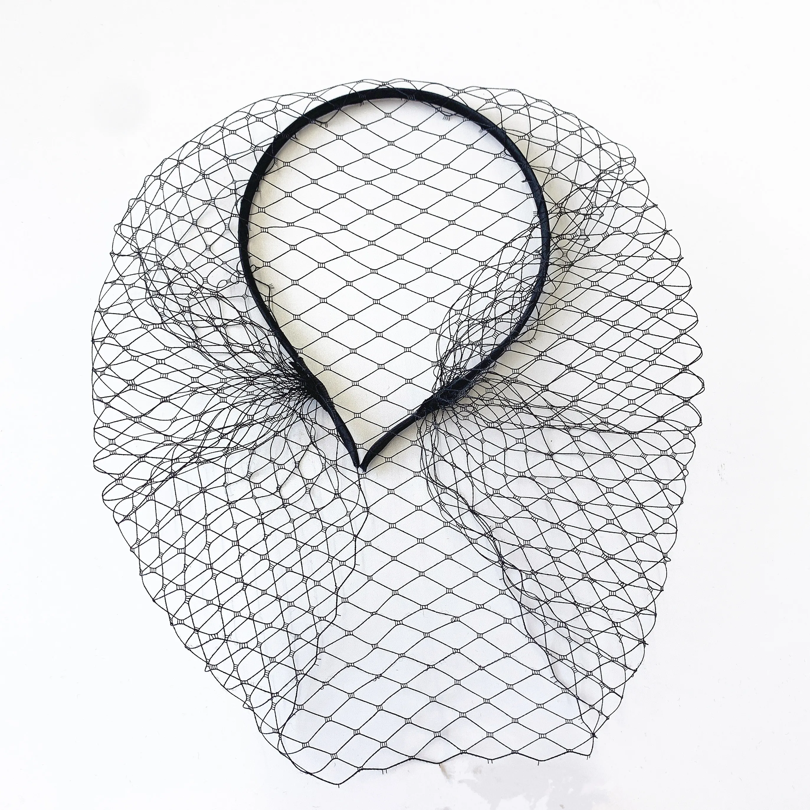 Zwarte Hoofdband Sluiers Voor Bridal Kristal Kralen Birdcage Gezicht Netto Masker Haar Accessoire Sluier Charmant Voor Bruiloft Tovenaar