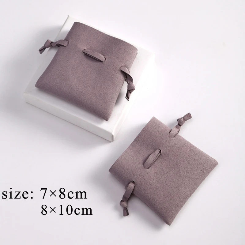 High Quality10 pcs/lot Jewelry Bag Necklace Earrings Jewelry Earphone Bag Microfiber Imitation Leather Velvet Bag Small Item Bag