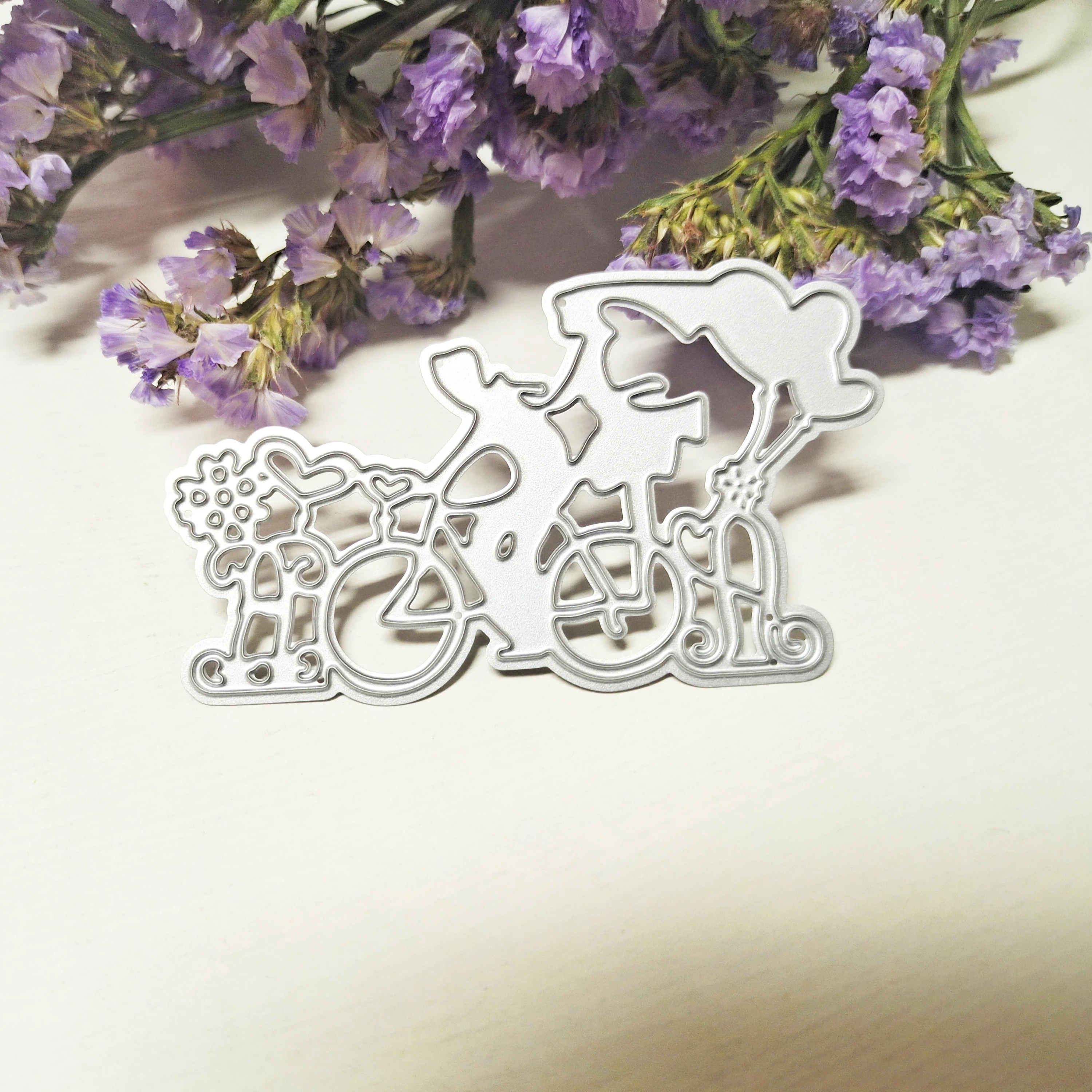 Couple Cycling Manual DIY Craft Metal Cutting Die Scrapbook Embossed Paper Card Album Craft Template Mould Mould