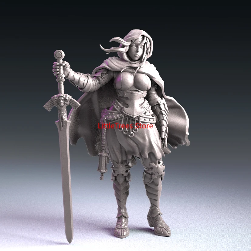 1/24 75mm 1/32 56mm Resin Model Beautiful Pretty Girl Warrior Soldier 3D Print Figure Unpaint Sculpture