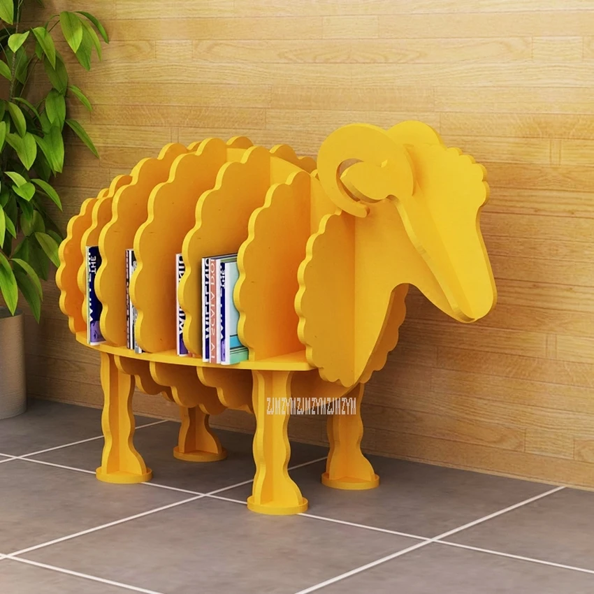 L Creative Sheep Bookshelf Shelf Animal Style Wood Plastic Board Decoration Shelf Craft Landing Decoration Shop Kids Furniture