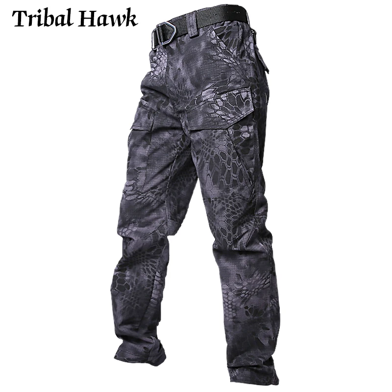 Tactical Cargo Pants Many Pockets Camo Trousers Combat Paintball Men Camouflage Waterproof Pants