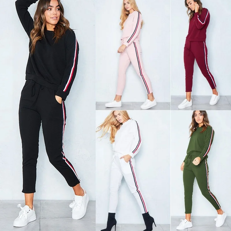 

Women's Tracksuits Sports Pants Suit Autumn Winter Casual Long Sleeve Tops Trousers 2pcs Sets Home Sweatpants Outfits Streetwear