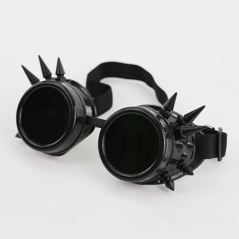 

Welding Round goggle steampunk cyber Goth Sunglasses Rivet spiked goggles Cosplay Antique Victorian dirt bike sunglasses