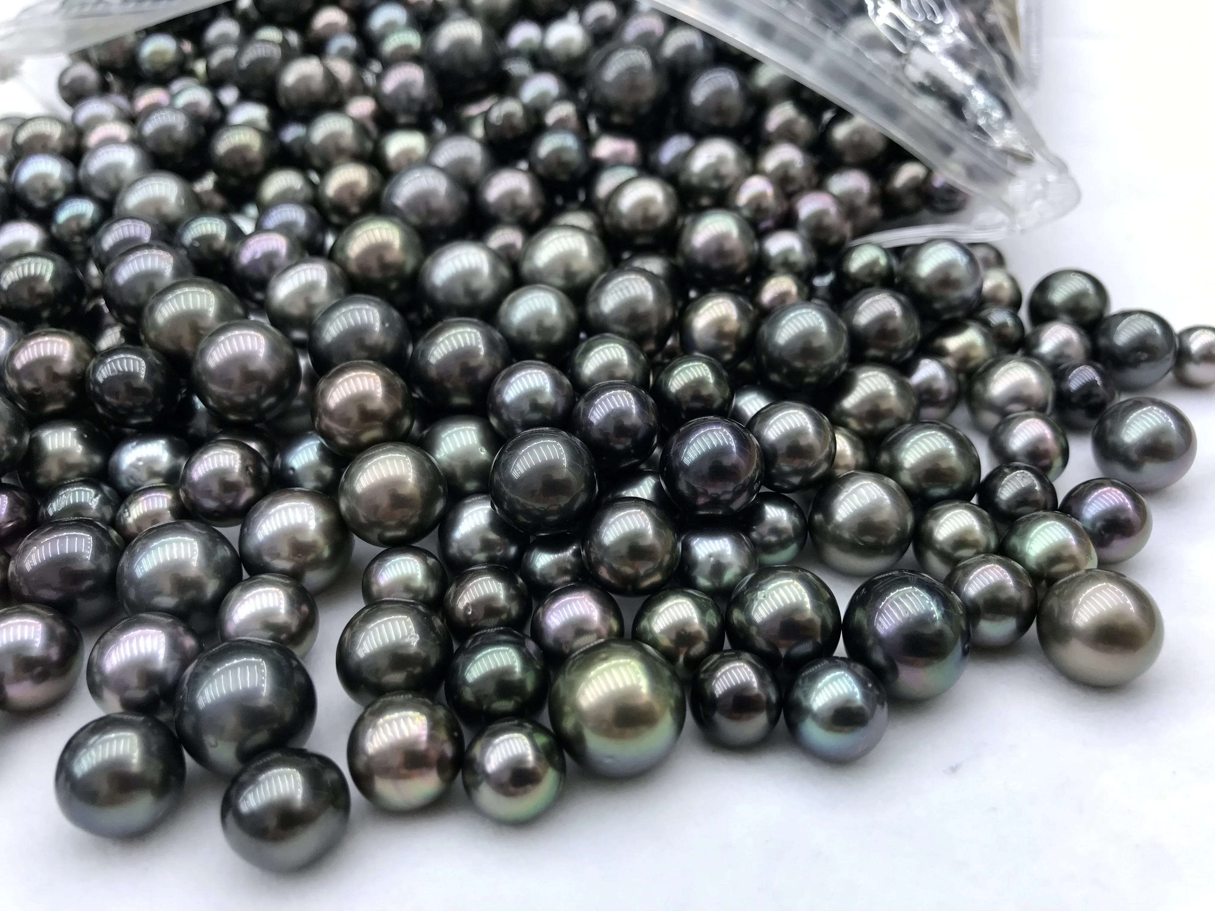 DIY PEARL BEADS,9-14 mm good luster AA tahiti round pearl,100% Nature black tahiti sea pearl loose pearl,half or no hole