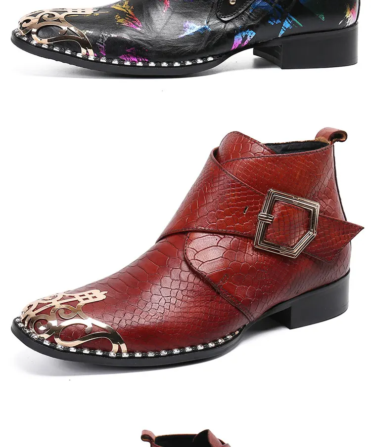 Sommer Mann spitz Frenulum Schuhe Kleid Stiefel Modell Show Schuhe Bankett Party personal isierte Rindsleder heiraten Herren schuhe – Detail 18