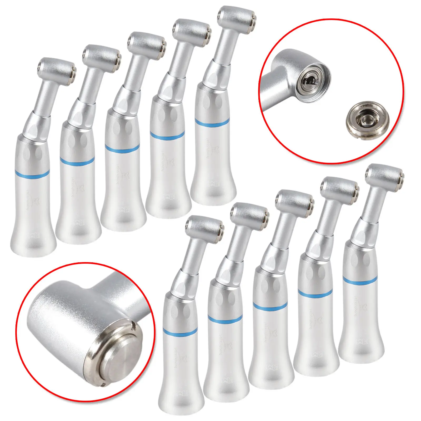 

Dental Low Speed Contra Angle Handpiece 20,000rpm Push Button 1:1 Direct Drive Gear Ratio Apply for CA Burs ø2.35mm