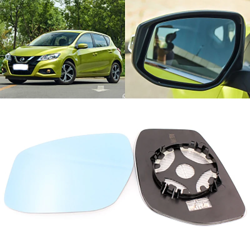 

Large Vision Car Blue Side Rearview Mirror Glare Proof LED Lamp Heated Turn Single for Nissan Tiida 2010-2020