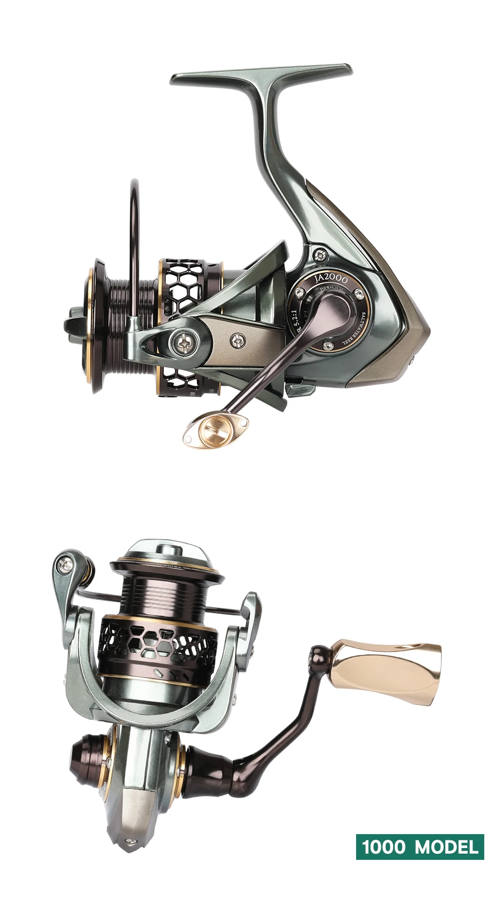 TSURINOYA Jaguar 1000 2000 3000 Deep Shallow Spool Long Casting Edelstahllager Angeln Spinning Bass Reel Salzwasser – Detail 22