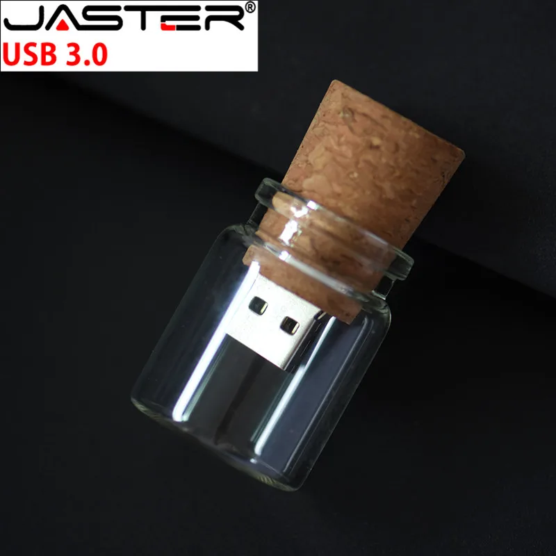 

JASTER Лидер продаж USB 3,0 стеклянная дрифтовая бутылка мягкая фотография USB 4 ГБ 8 ГБ 16 ГБ 32 ГБ 64 ГБ флеш-накопитель Свадебный памятный U-диск