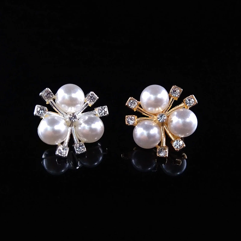 10 pieces/batch of alloy pearl hair accessories DIY handmade clothing fan decoration materials