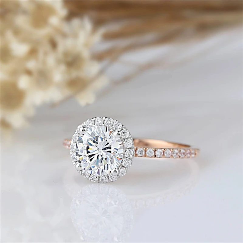 

1.0carat 6.5mm Round Excellent Cut DEF Color VVS1 Moissanite Engagement Rings For Women Multipl 14K Gold Anniversary Ring Gift