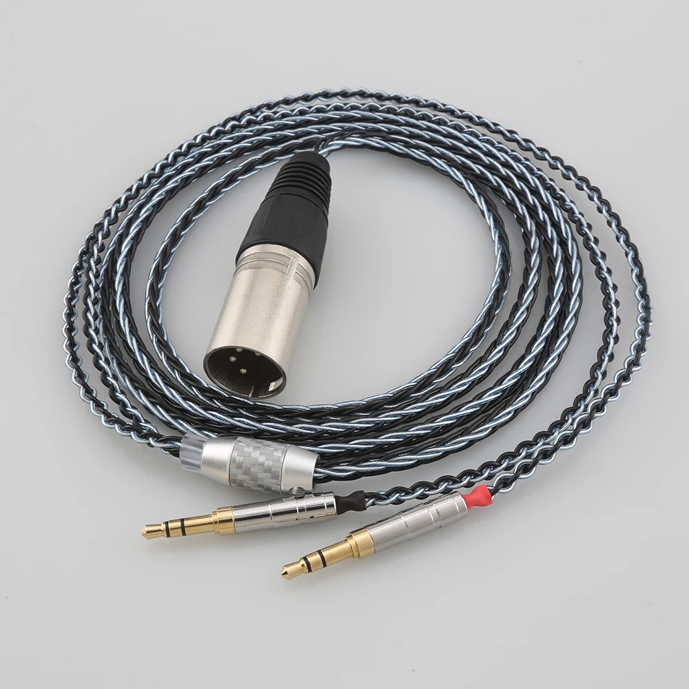 8 Nhân 2.5Mm 3.5Mm Ra XLR 4 Cực Cắm Cáp Tai Nghe Cho Denon AH-D600 D7100 Hifiman Sundara Ananda HE1000se HE6se He400 Tai Nghe Chụp Tai