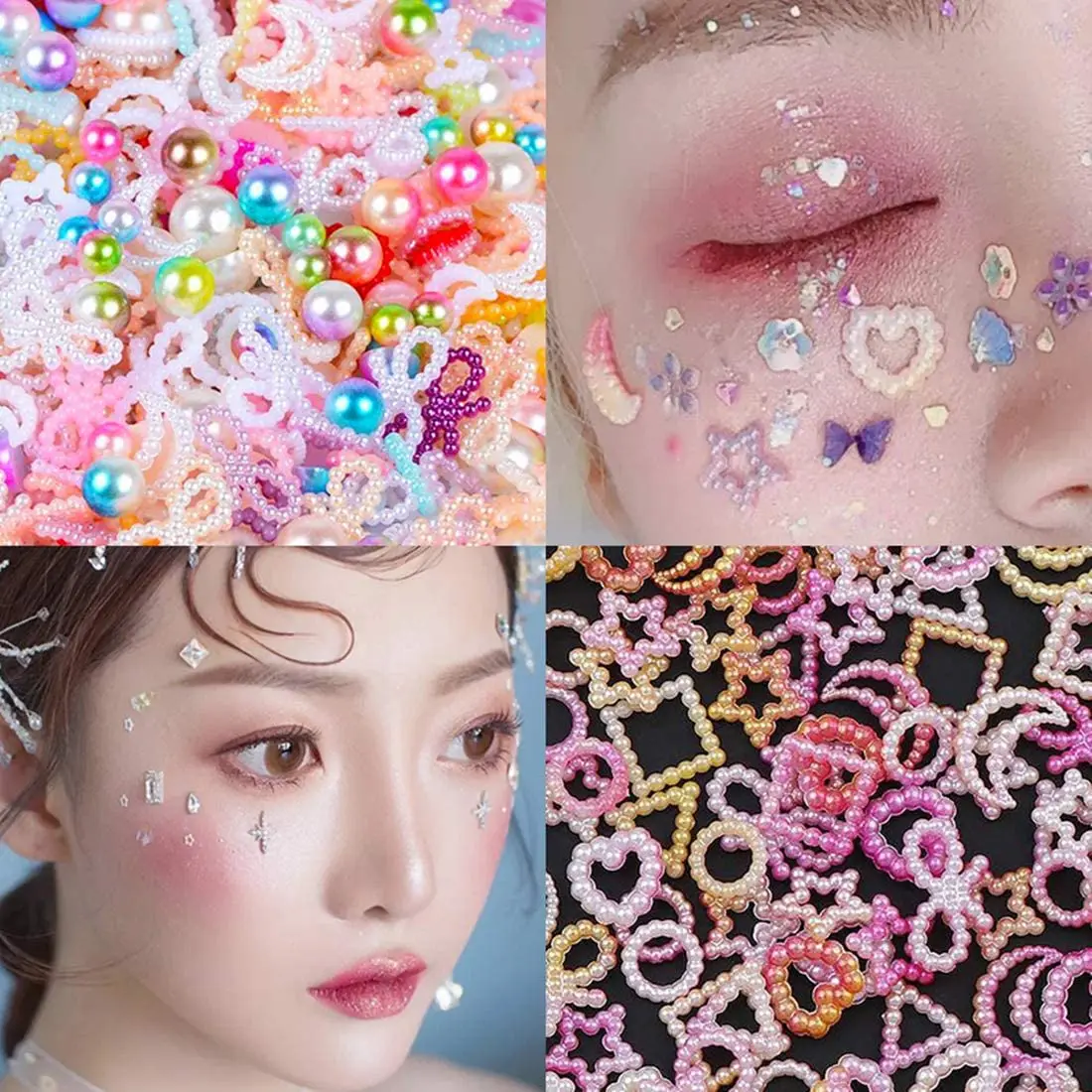 50/200 stücke Zufällig 4-20mm Halb Runde Perlen Seastar Bogen Rose Strass Flache Rückseite Perlen Perle Lose Perlen edelstein