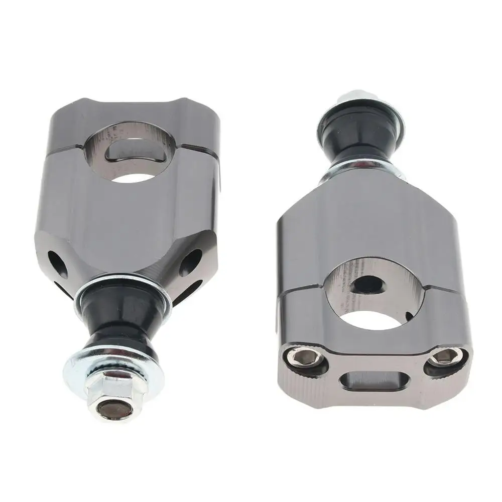 Motorcycle Left & Right Handlebar Mounts Clamp Riser Aluminum For 1 1/8\