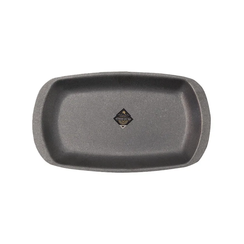 Retro Style Stainless Steel Frosted Matte Round Steak Pasta Dessert Plate Japanese Western Tableware Dinnerware Set Plates