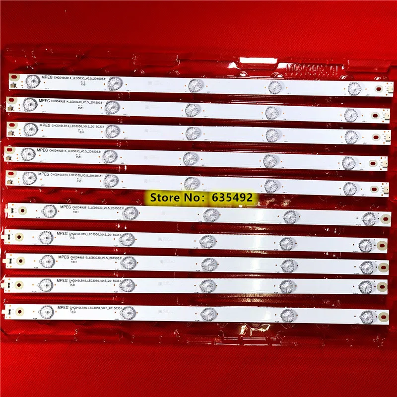 LED Backlight strip 5 lamps CHGD49LB15_LED3030_V0.5_20150331 For Chang hong 49