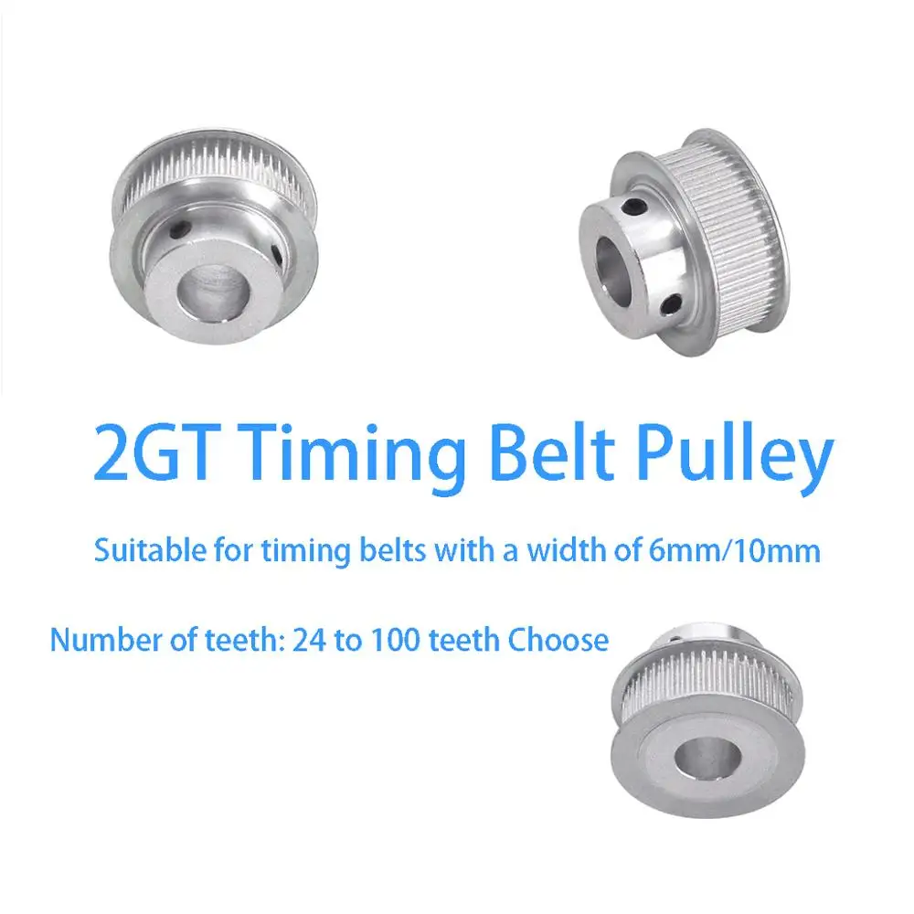 1Pcs BF Type 24-30 Teeth 2GT Timing Belt Pulley Slot Width 7mm/11mm Bore 5-10mm For 6mm/10mm Belt CNC/Step Motor