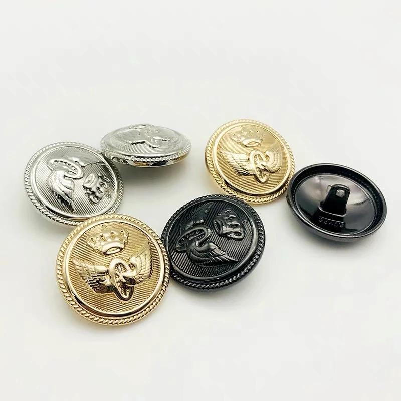 10pcs/lot 15/20/25mm Clothing Decoration Accessories Shirt Buttons Angel Wings Crown Design Vintage Metal Buttons for Clothing