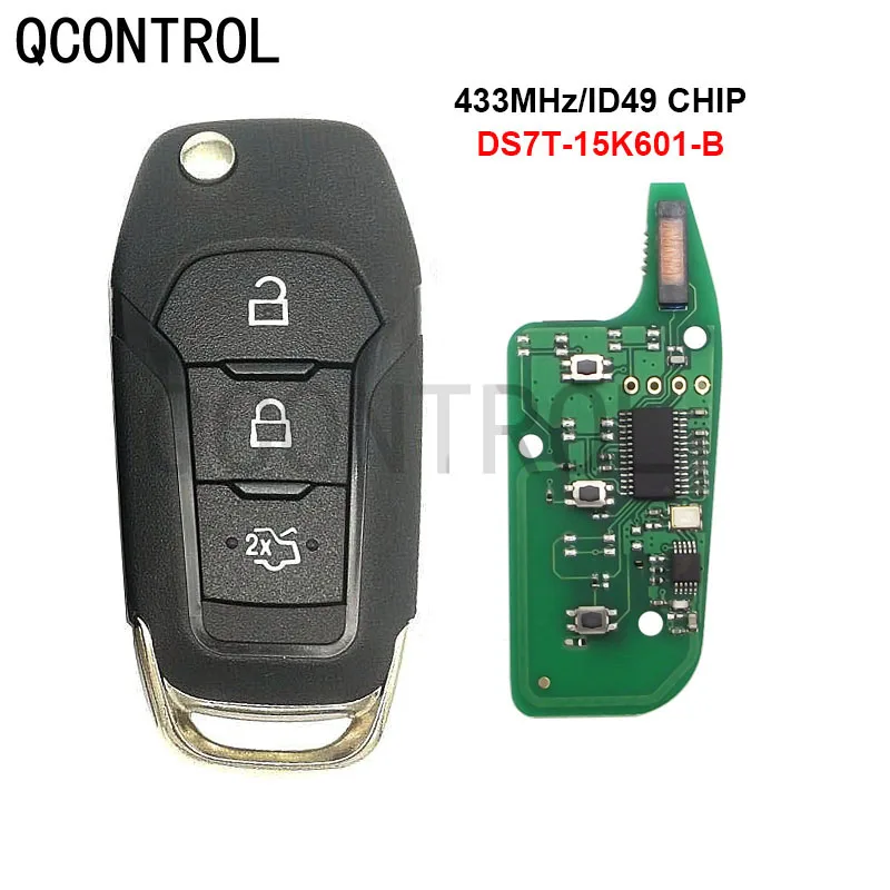 

QCONTROL Car Remote Key Fob 3 Buttons 433Mhz DS7T-15K601-B ID49 For Ford S-MAX GALAXY MONDEO Mk2 Mk7 Explorer Ranger