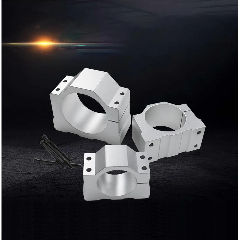 Aluminium CNC Spindle Clamp Holder Inner Diameter 48mm/52mm/65mm/80mm   Fixture for800W 1.5KW 2.2KW With 4 Screws