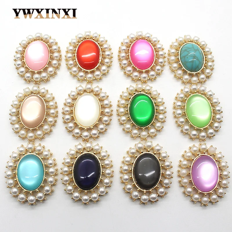 Exquisite 10pcs/set alloy metal pearl DIY jewelry accessories rhinestone crystal wedding invitation clothing artwork