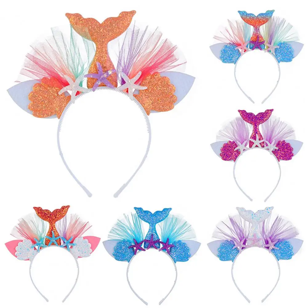 หนัง Faux นวัตกรรมที่ละเอียดอ่อน Mermaid Headband Hairhoop 7สี Hairhoop ตกแต่งสำหรับงานปาร์ตี้