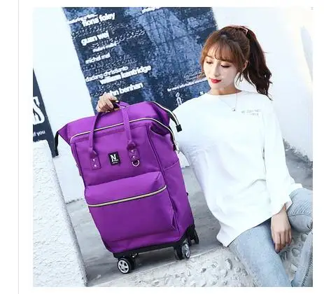 24 Inch Women trolley Backpacks carry on luggage bags Travel Trolley Bags Rolling luggage bags with wheels Wheeled Backpack bags