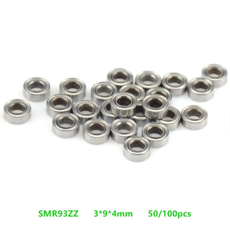 

50/100pcs ABEC-5 SMR93ZZ SMR93 ZZ Stainless steel ball bearing Miniature 3x9x4mm Metal Shielded Deep Groove Ball Bearing 3*9*4mm