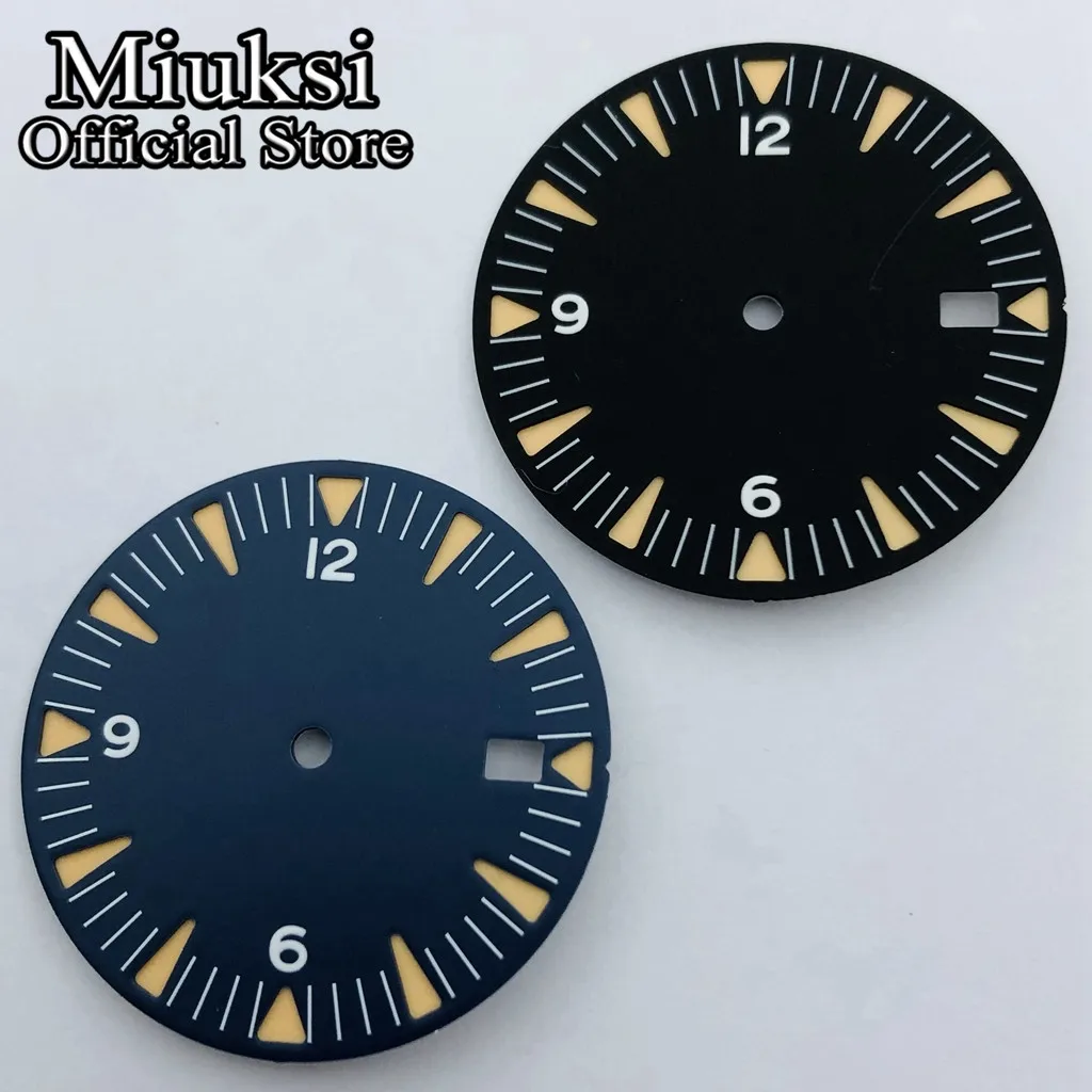 Miuksi 31mm black blue sterile dial luminous fit NH36 NH36 ETA2824 2836 Miyota8205 8215 821A Mingzhu DG2813 3804 PT5000 movement