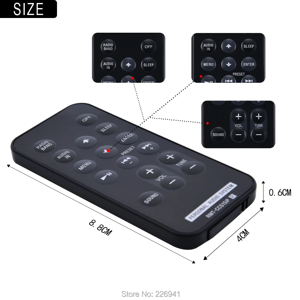 RMT-CCS15iP لسوني نظام الصوت الشخصي التحكم عن بعد ICF-CS15iP