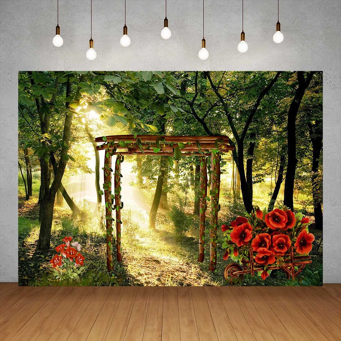 Forest Tree Wooden Gate Photography Backgrounds Children Baby Portrait Photographic Backdrops Photo Studio Photobooth Photophpne