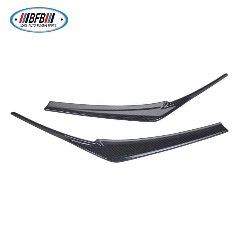 BFB 2PCS Headlight Front Lamp Eyebrows Front Eyelips Cover Trim Carbon  Pringing Looking Add On Style For Toyota Camry 2018