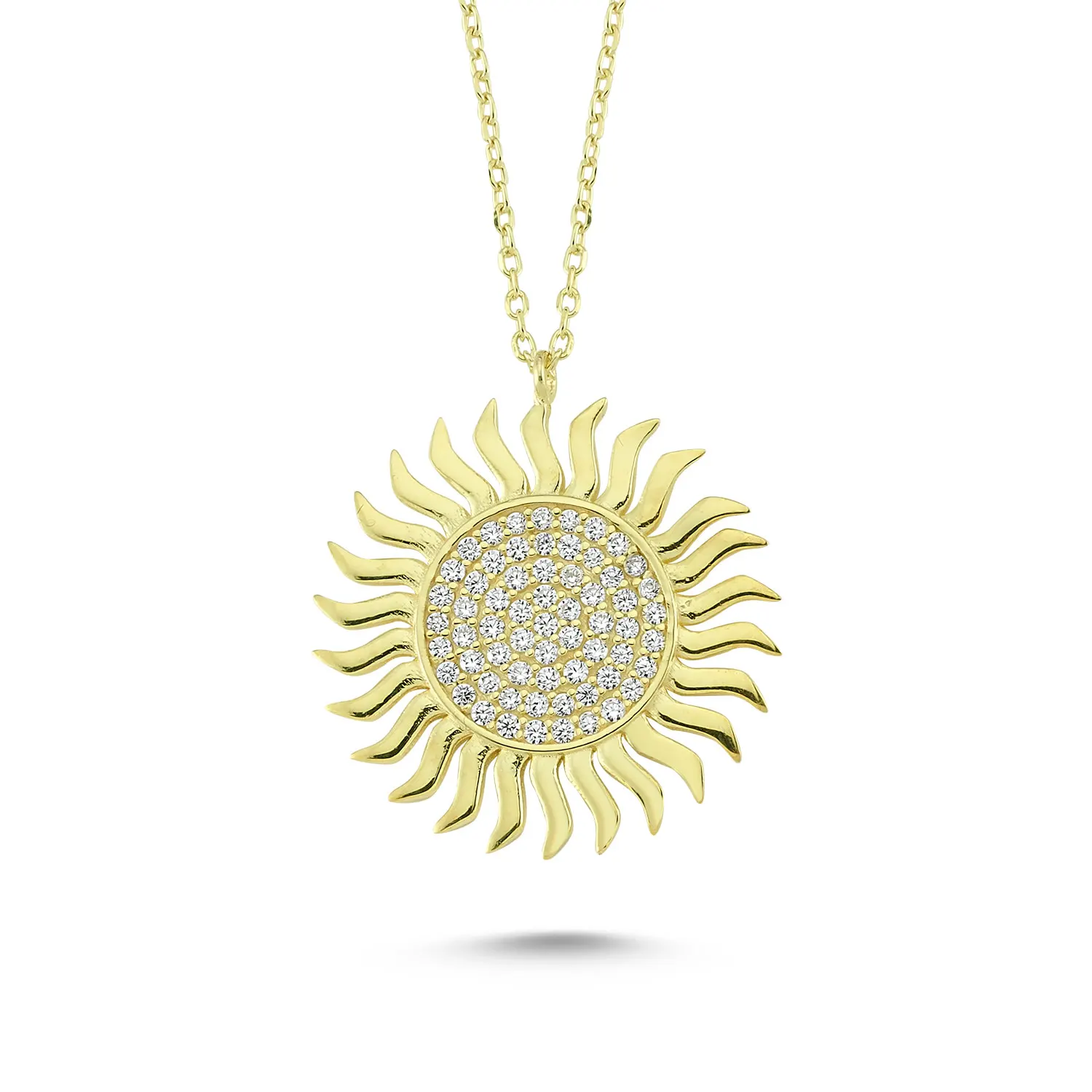 

14K Real Gold Sun Necklace