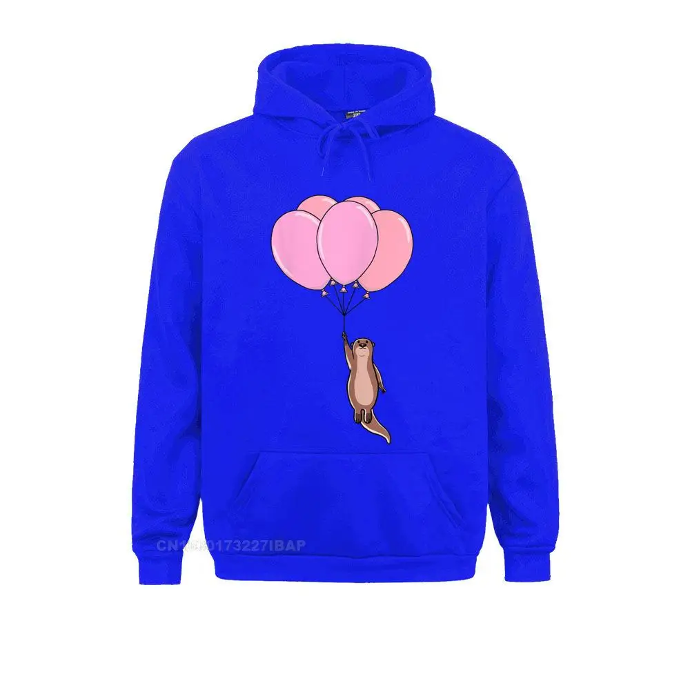 Zee Otter Vliegende Roze Ballonnen Leuke Dier Gift Manga Herfst Mens Hoodies Japan Stijl Kleding Nieuwe Lange Mouw Sweatshirts