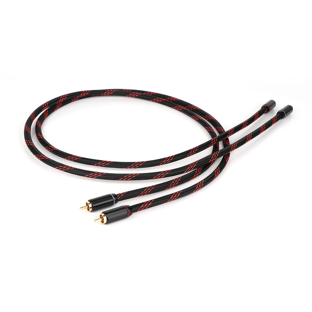 زوج مرحبا نهاية النحاس RCA ربط كابل Hifi الصوت RCA ذكر إلى ذكر تمديد كابل مطلية بالذهب RCA موصل كابل توصيل