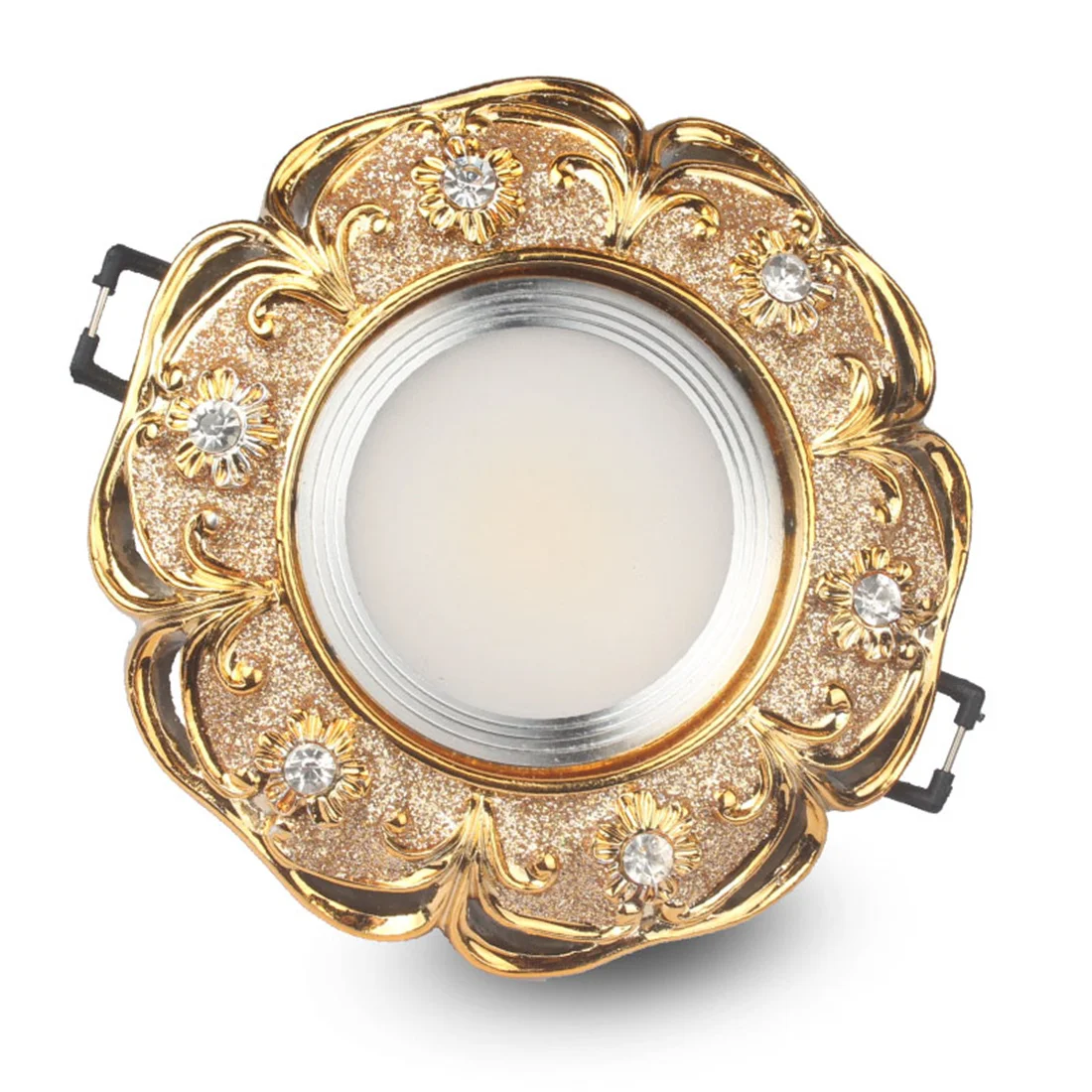 Nordic Luxury Gold White Inlaid Crystal Resin Led Downlight 3W 5W 220V 8Cm Hole Corridor Bathroom Restaurant Spot Recessed Lamp