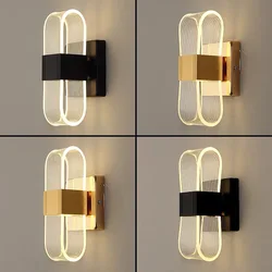 Modern LED Wall Lamp Gold Nordic Style Sconce Lighting Fixture Corridor Dining Living Bathroom Acrylic Indoor Home Decor Light