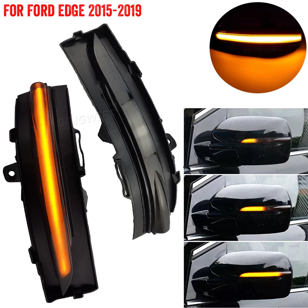 

Левый + правый для Ford Edge Rand 2015-2020 светодиодный динамический указатель поворота, боковое зеркало заднего вида, индикатор мигалки