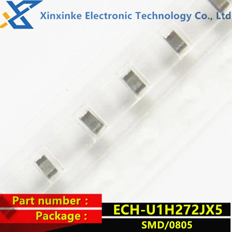 

10PCS ECHU1H272JX5 Thin Film Capacitor 2700pF 50VDC 5% 2% PPS FILM 0805 2.7nF ECH-U1H272JX5 0.0027uF CBB Polyester Capacitor