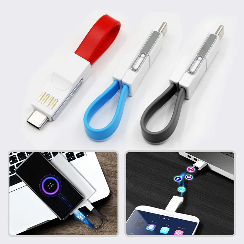 

McGiLLon Micro USB Type C Cable For iPhone Samsung Xiaomi Mobile Phone Android Cord Portable Mini Short Keychain Data Sync Wire