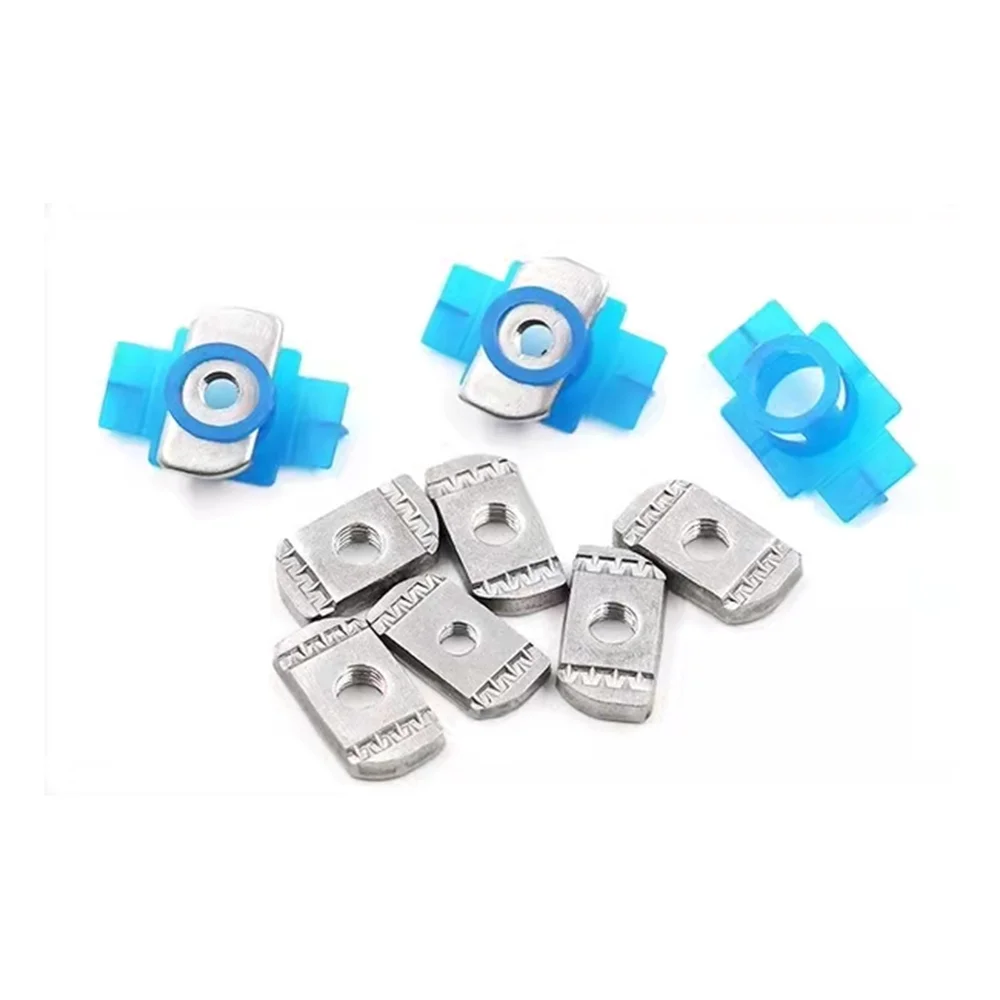 M6 M8 M10 M12 Galvanized Steel Strut Channel Insert Nuts 50PCS Solar Panel Mounting Hardware with Spring Nut and Plastic Ferrule