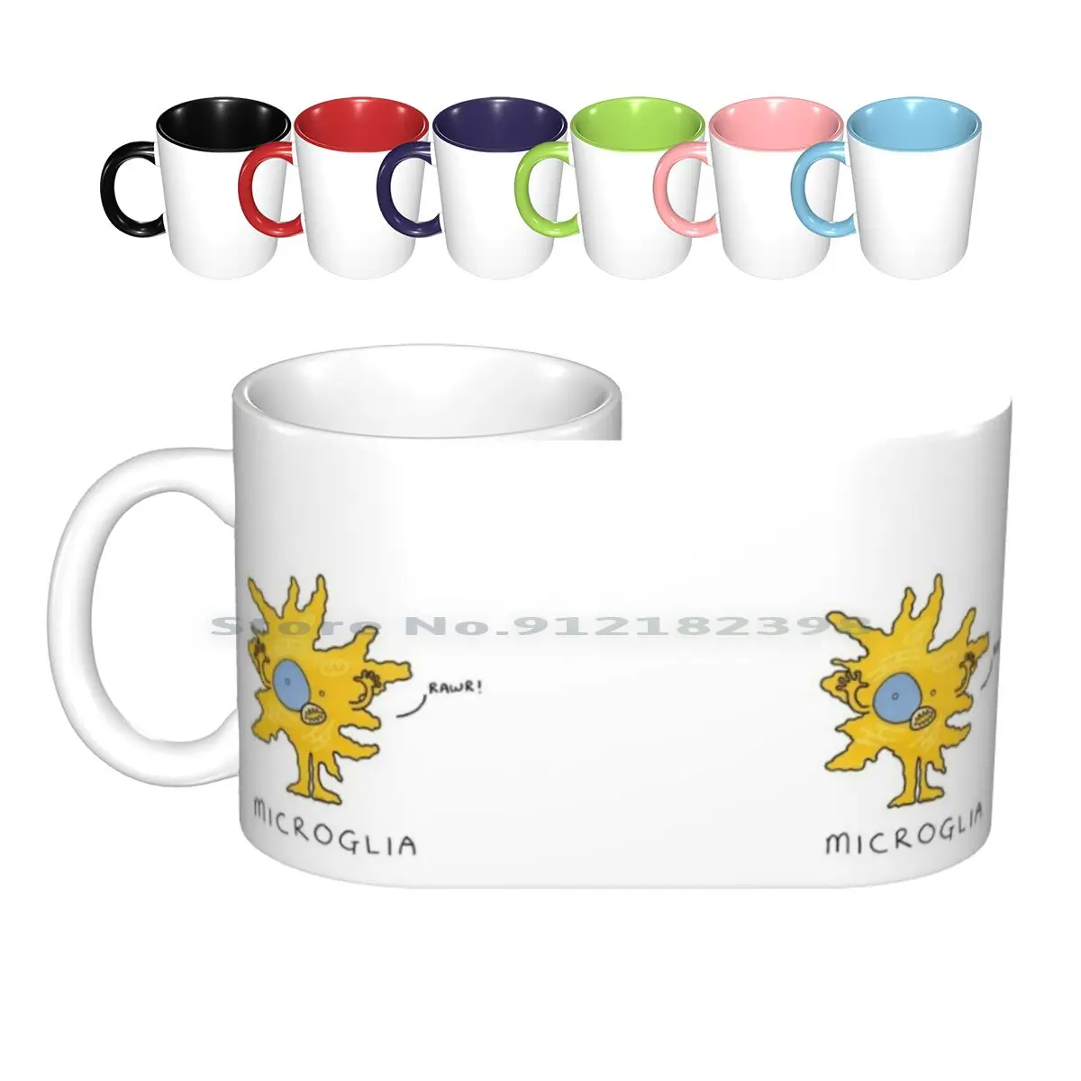 Microglia! Ceramic Mugs Coffee Cups Milk Tea Mug Brain Brain Cell Cell Biology Neuro Neuroscience Science Geek Nerd Creative