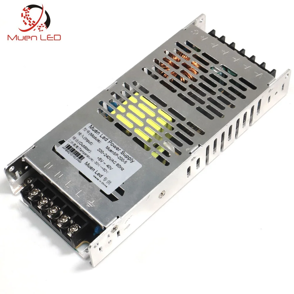 

LED Power Supply Muen-SP-200-5 200W DC 5v 5v40a LED display screen Switching Power Supply Source Transformer AC DC SMPS