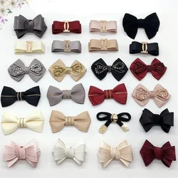 Women's single shoe Rhinestone bow cloth flower shoe surface decoration suede ladle shoes paste shoe repair accessories