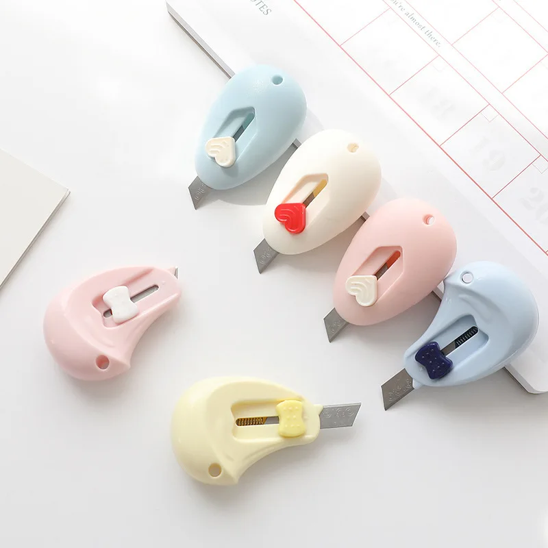 Kawaii – ensemble de mini couteaux utilitaires portables, mignons, en papier, pour papier peint, faits à la main, papeterie, enveloppes