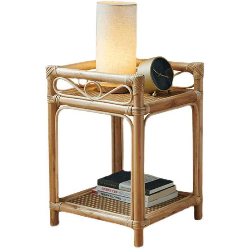 Real Rattan Sofa Side Table Natural Side Table Log Mini Simple Nordic Coffee Table Rattan Boiling Water Corner Flower Stand