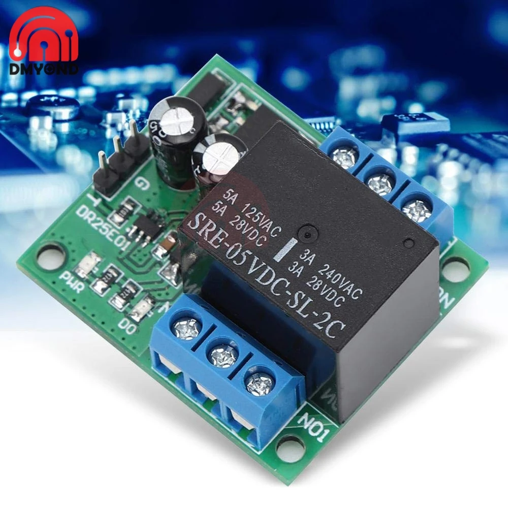 DC 5V/12V 3-5A Double Pole Double Throw DPDT Relay Module Self-locking Bistable Switch Low Pulse Trigger Board for PLC LED Motor