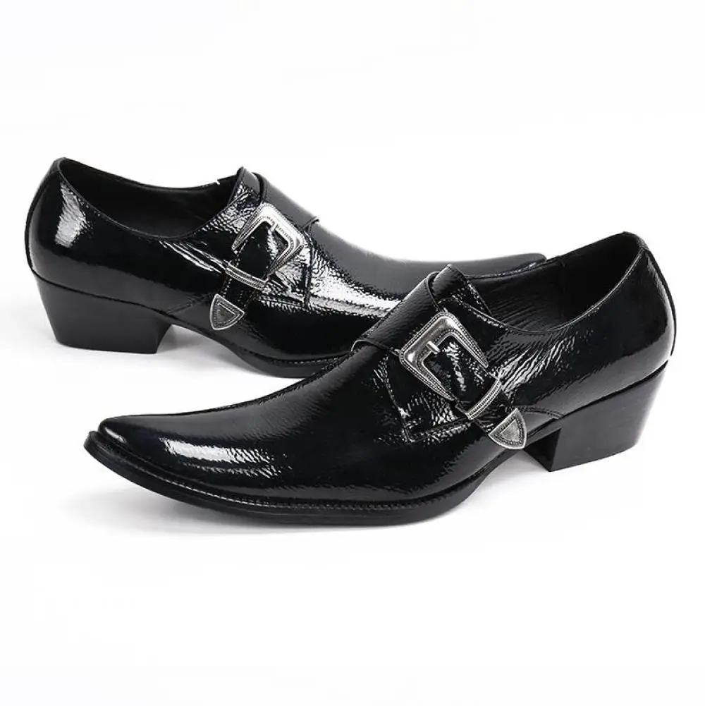 Fashion Pointed Toe Heighten Oxford Shoes Luxury Men Dress Wedding Crocodile Leather High Heels Party Prom Shoe