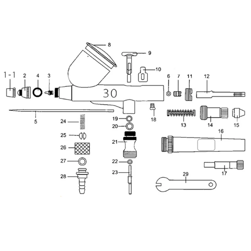 

Model Coloring Tools HD130 Airbrush Parts